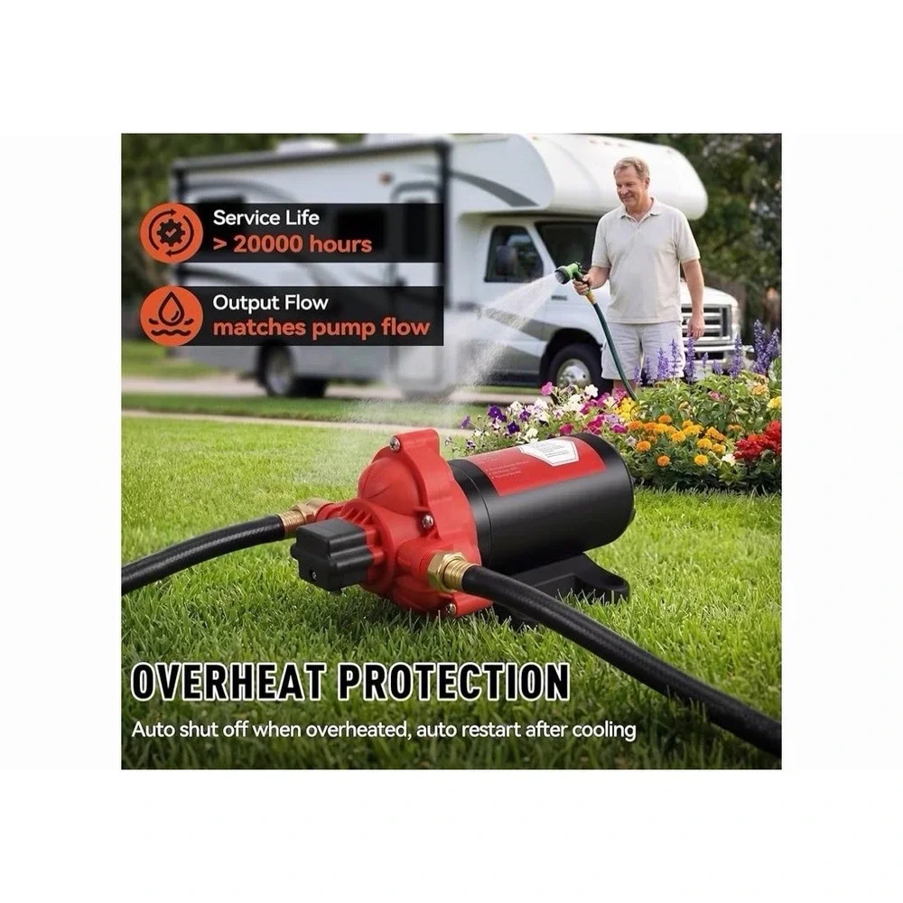 12V Sprayer Pump 2.5GPM 60PSI, Chemical Resistant, Self-Priming Pump